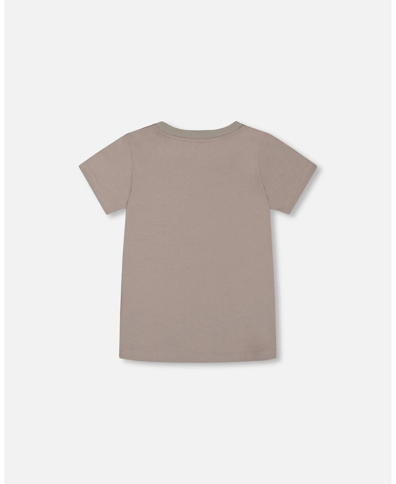 Deux par Toddler Boys Organic Cotton Graphic Tee Gray, Black And White - Toddler|Child