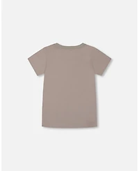 Deux par Toddler Boys Organic Cotton Graphic Tee Gray, Black And White - Toddler|Child