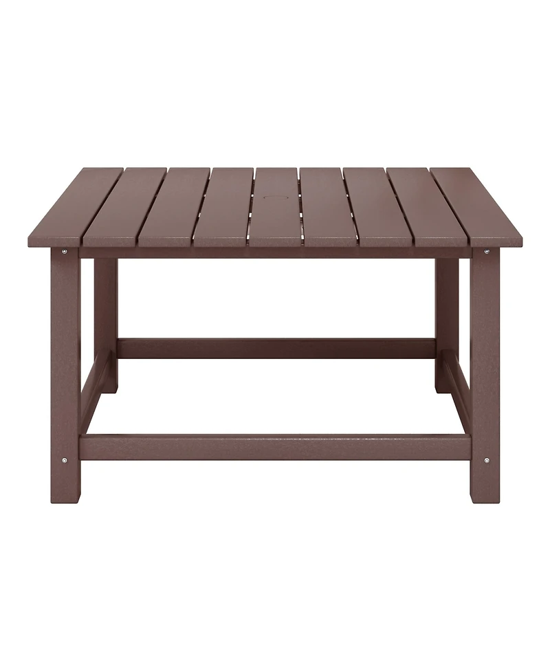 5-Piece Outdoor Patio Hdpe Adirondack Chair With Square Coffee Table Conversation Set