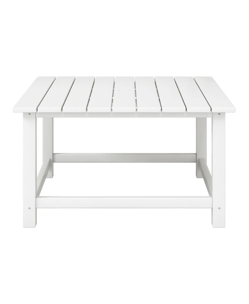 5-Piece Outdoor Patio Hdpe Adirondack Chair With Square Coffee Table Conversation Set