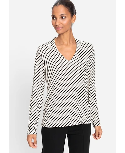 Olsen Women's Diagonal Striped T-Shirt