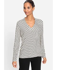 Olsen Women's Diagonal Striped T-Shirt