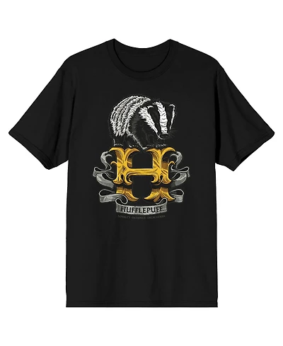 Harry Potter Big & Tall Hufflepuff Badger Black T-shirt-4XL