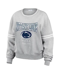 Wear by Erin Andrews Women's Heather Gray Penn State Nittany Lions Classic Stripe Pullover Sweater
