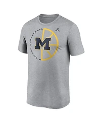 Jordan Men's Heather Gray Michigan Wolverines Legend Basketball Icon Performance T-Shirt