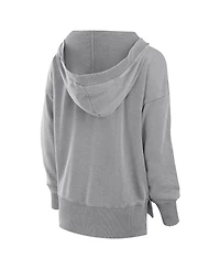 Fanatics Women's Heather Gray Cleveland Browns Initiative Snow Wash French Terry V-Neck Pullover Hoodie