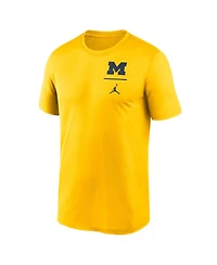 Jordan Men's Maize Michigan Wolverines Primary Logo Legend Performance T-Shirt