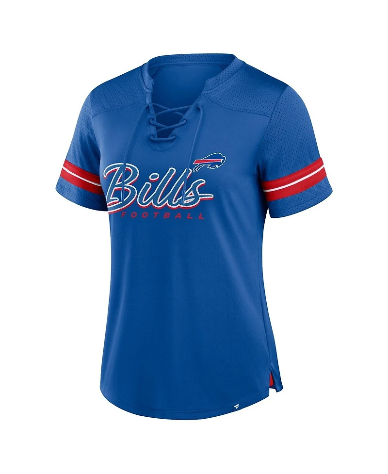 Fanatics Women's Royal Buffalo Bills Play Script Lace-Up T-Shirt
