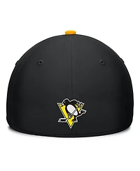 Fanatics Men's Black/Gold Pittsburgh Penguins Authentic Pro Rink Team Code Flex Hat
