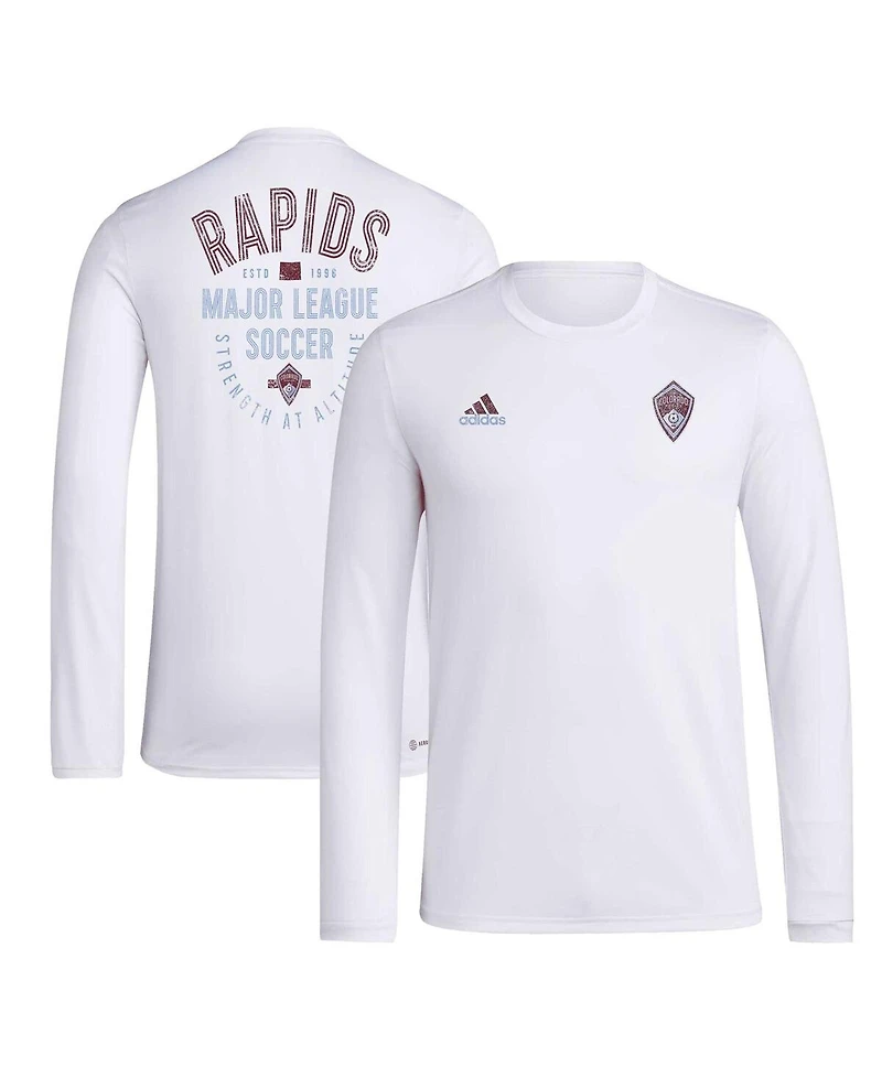 Adidas Men's White Colorado Rapids Local Stoic Long Sleeve T-Shirt