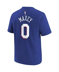 Nike Big Boys and Girls Tyrese Maxey Royal Philadelphia 76ers Icon Name Number T-Shirt