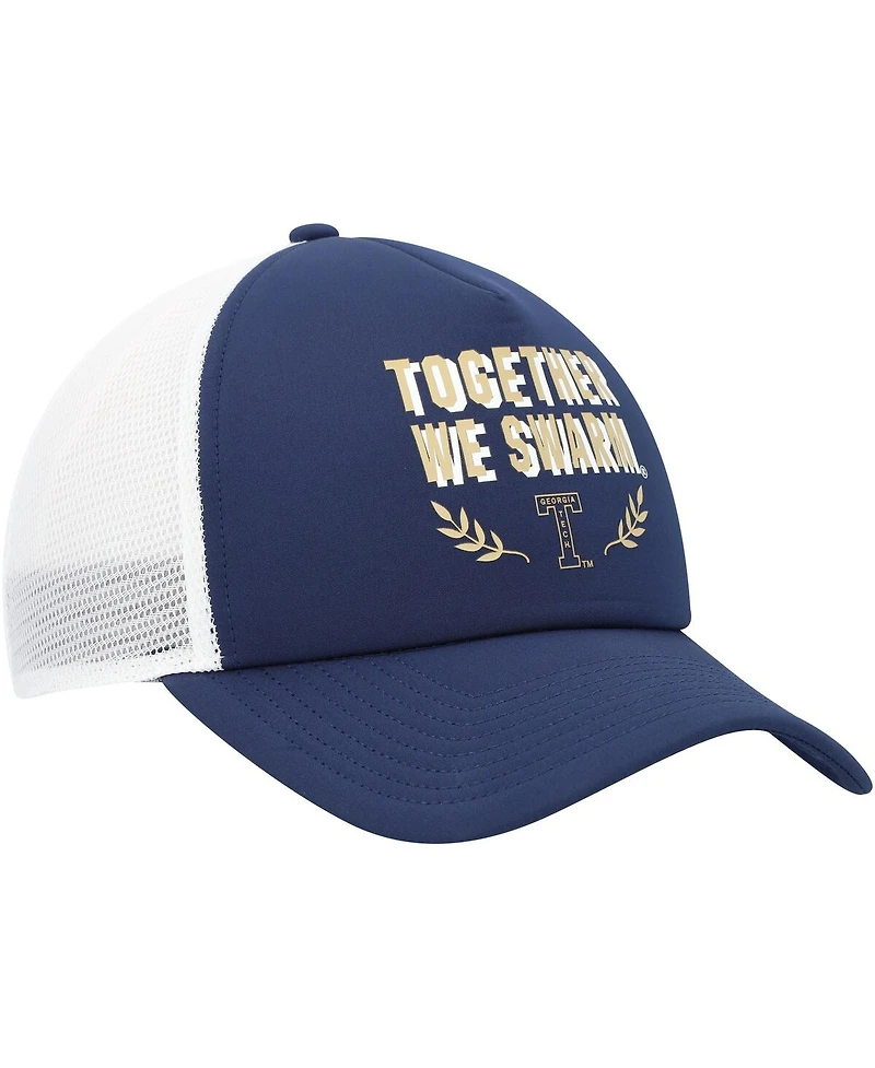 Adidas Men's Navy Georgia Tech Yellow Jackets Phrase Foam Front Trucker Adjustable Hat