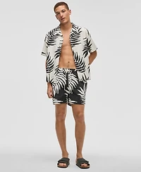 Mode of One Men's Large Palm Regular-Fit Printed 5" Swim Trunks, Exclusively at Macy's
