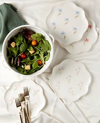Haven Floral Scalloped Salad Plates, Set of 4