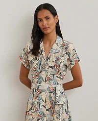 Lauren Ralph Lauren Women's Print Belted Crepe Camp Shirtdress, Regular & Petite