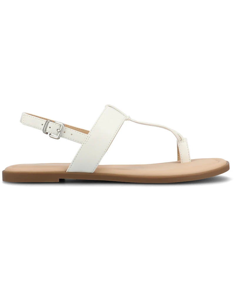 Journee Collection Women's Gerra T Strap Toe Ring Flat Sandals