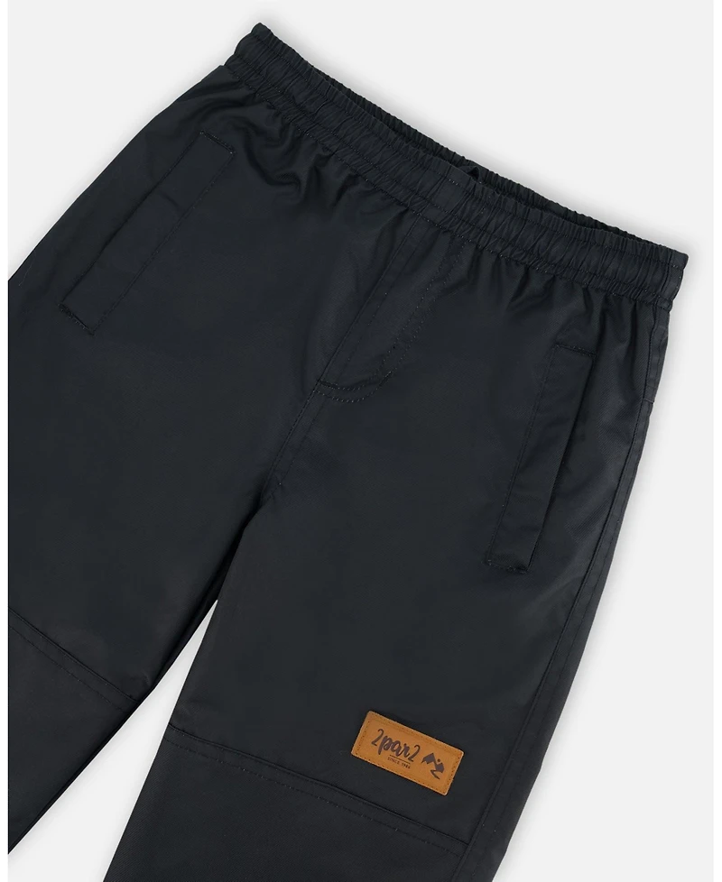 Deux par Deux Big Girls 3-In-1 Mid-Season Outerwear Set With Printed Jacket Black And Multicolored Flowers