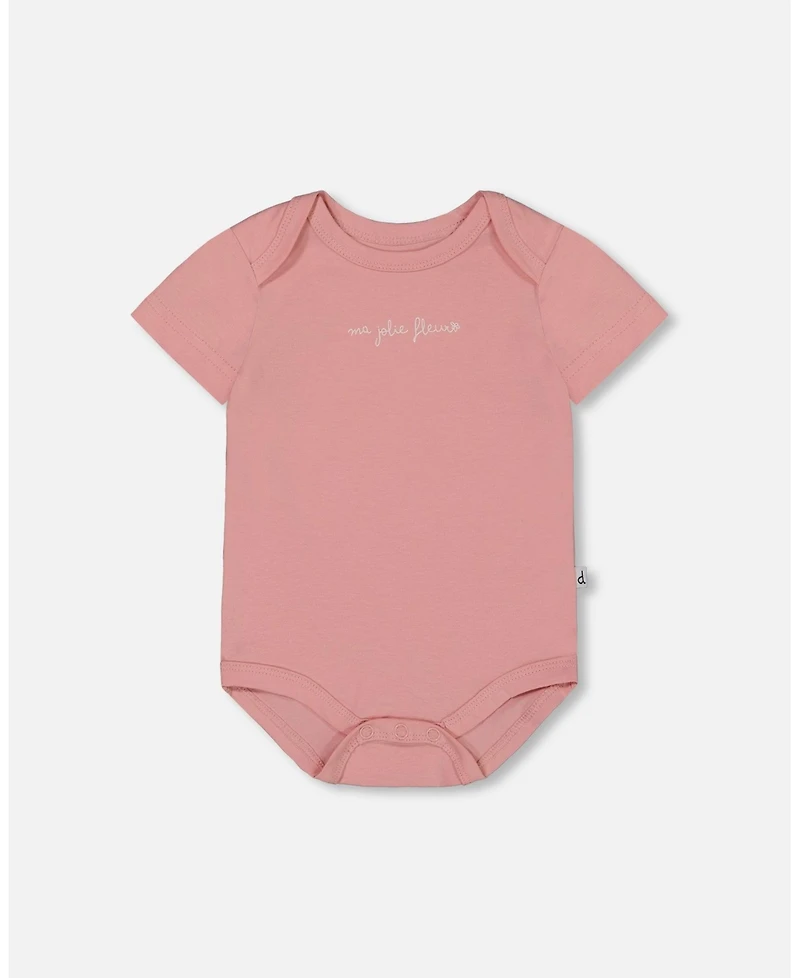 Deux par Deux Baby Girls Organic Cotton Onesie Soft Pink