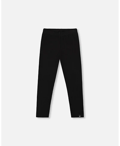 Deux par Deux Toddler Girls Ribbed Leggings Black - Toddler|Child
