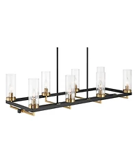 Possini Euro Design Gregory 39 1/4" Mid Century Modern Chandelier Ceiling Light Fixture Dining Room Over Table Kitchen Island 8-Light Black Gold