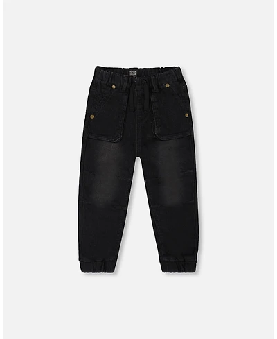 Deux par Toddler Boys French Terry Denim Jogger Pant Black Jeans - Toddler|Child