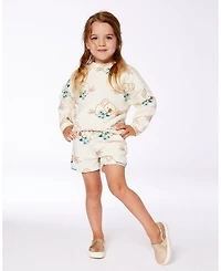Deux par Deux Toddler Girls Printed French Terry Sweatshirt Off-White And Koala - Toddler|Child
