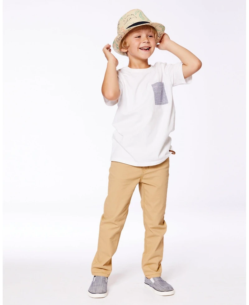Deux par Toddler Boys Short Sleeve Tee With Pocket White - Toddler|Child