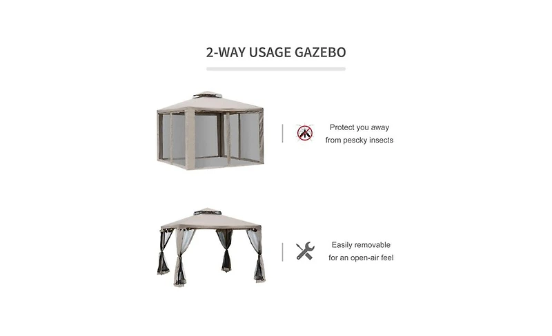 Patio Gazebo Durable Canopy Shelter for Outdoor Relaxation, Events, and Protection from the Elements