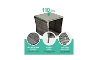 Outdoor Patio Wicker Side Table Stylish and Durable Table for Garden, Deck, or Patio Use