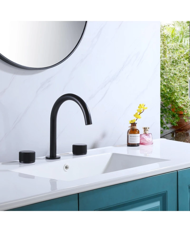 8 in. Widespread 2-Handle High-Arc Bathroom Faucet in Matte Black