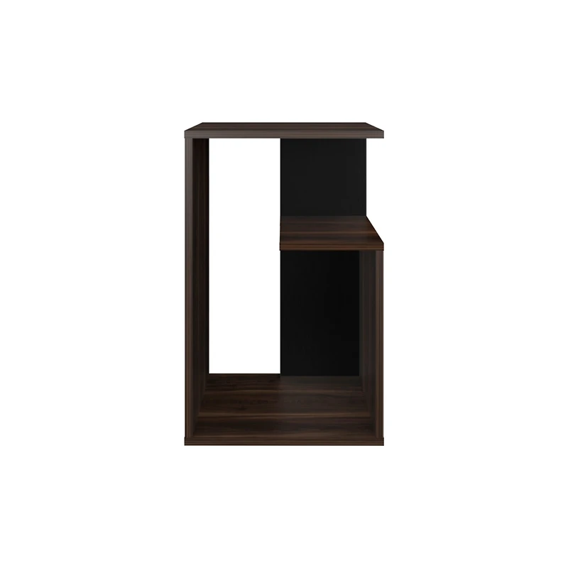 Stebbins Side Table, 2 Shelves, Dark Oak