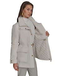 Donna Karan New York Women's Stand-Collar Cinched-Waist Coat