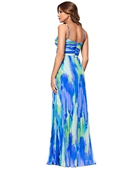 Xscape Women's Pleated Halter Gown