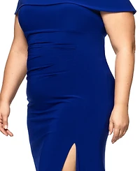 Xscape Plus Size Off-The-Shoulder Jersey Gown