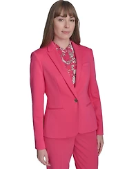 Tommy Hilfiger Women's Scuba Peak-Lapel Long-Sleeve Blazer