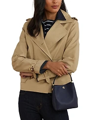 Lauren Ralph Crosshatch Leather Mini Reese Bucket Bag