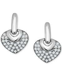 Giani Bernini Pave Cubic Zirconia Heart Door Knocker Earrings (3/4 ct. t.w.) in 18k Gold Over Sterling Silver, Exclusively at Macy's