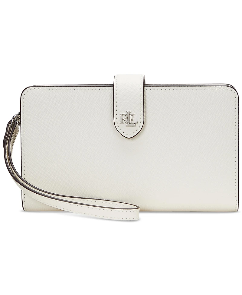 Lauren Ralph Lauren Crosshatch Leather Tech Wristlet