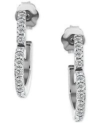 Giani Bernini (3/8 cttw) Pave Cubic Zirconia Heart Shaped Half Hoop Post Earrings. 18KT Gold over Sterling Silver. Exclusively at Macy's