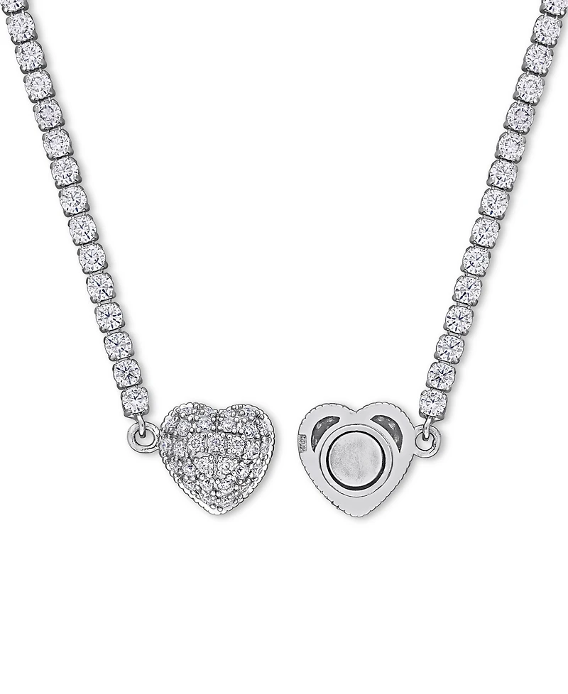 Macy's Moissanite Heart Pendant 17" Necklace (10-5/8 ct. t.w.) in Sterling Silver