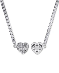 Macy's Moissanite Heart Pendant 17" Necklace (10-5/8 ct. t.w.) in Sterling Silver