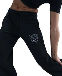 Nike Sportswear Women's Club Fleece Mid-Rise Wide-Leg Logo Pants