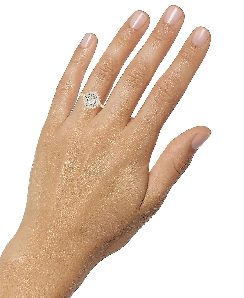 Diamond Round Double Halo Engagement Ring (1-1/2 ct. t.w.) in 14k Gold