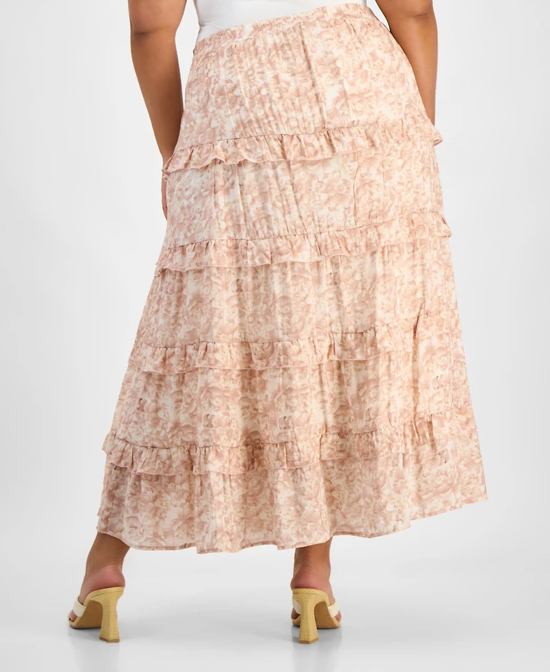 And Now This Trendy Plus Tiered Floral Maxi Skirt, Exclusively at Macy's
