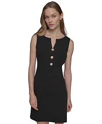 Women's Notch-Neck Sleeveless Knee length Dress