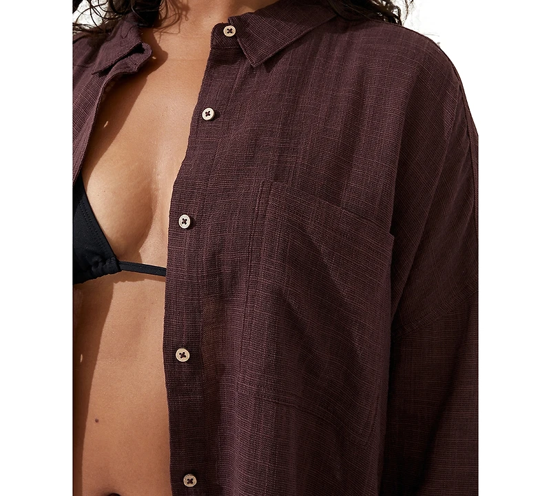 Cotton On Women's Swing Beach Cover Up Shirt