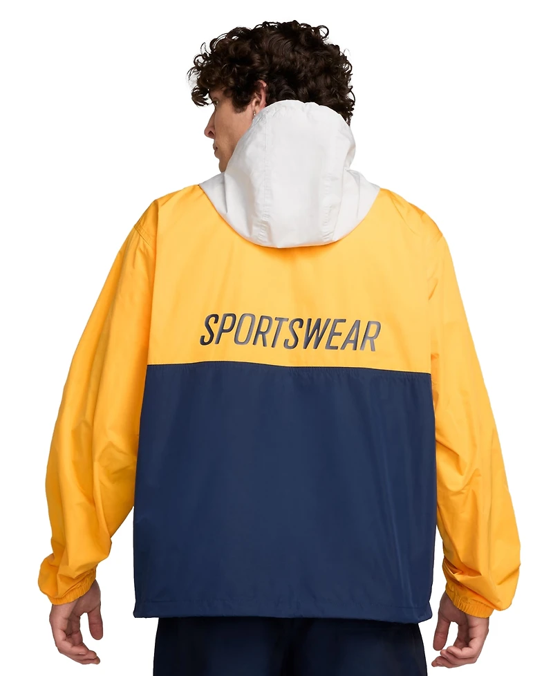 Nike Club Men's Marina Quarter-Zip Colorblocked Anorak Jacket