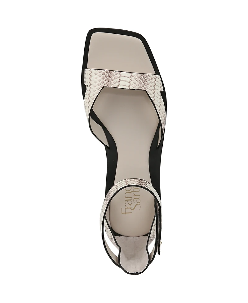 Franco Sarto Women's Elisa Open Square Toe Ankle Strap Flat Sandals