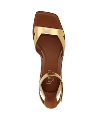 Franco Sarto Women's Elisa Open Square Toe Ankle Strap Flat Sandals