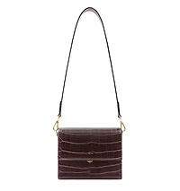 Jw Pei Mini Flap Croc Crossbody Bag